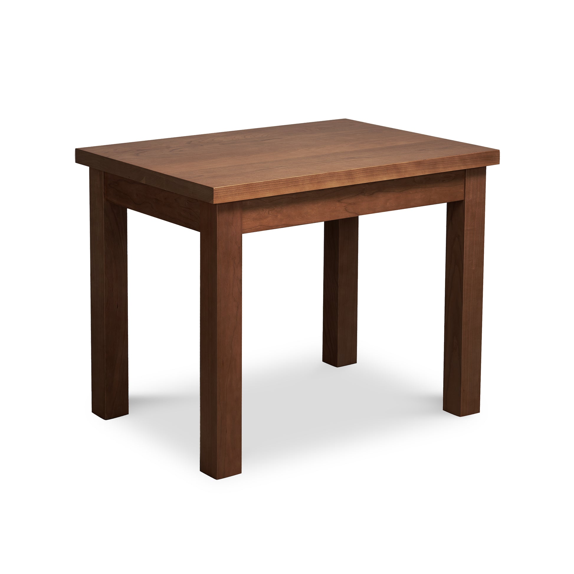 Lyndon Furniture Modern Mission End Table, handcrafted from solid wood with four straight legs, made in Vermont by skilled American artisans.