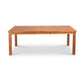 Modern Mission Parsons Extension Table by Lyndon Furniture in Light Brown Solid Wood - Rectangular Eco-Friendly Dining Table with Straight Legs, Sustainably Harvested Wood, Minimalist Design Against White Background.