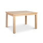 Lyndon Furniture Modern Mission Parsons solid top table with four straight legs, crafted from sustainably harvested wood in a light finish.