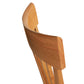 A close up view of a wooden chair.