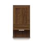 Wooden cabinet with one drawer and a closed door from the Copeland Furniture Moduluxe Attached Nightstand with Drawer - 35" Series, isolated on a white background.
