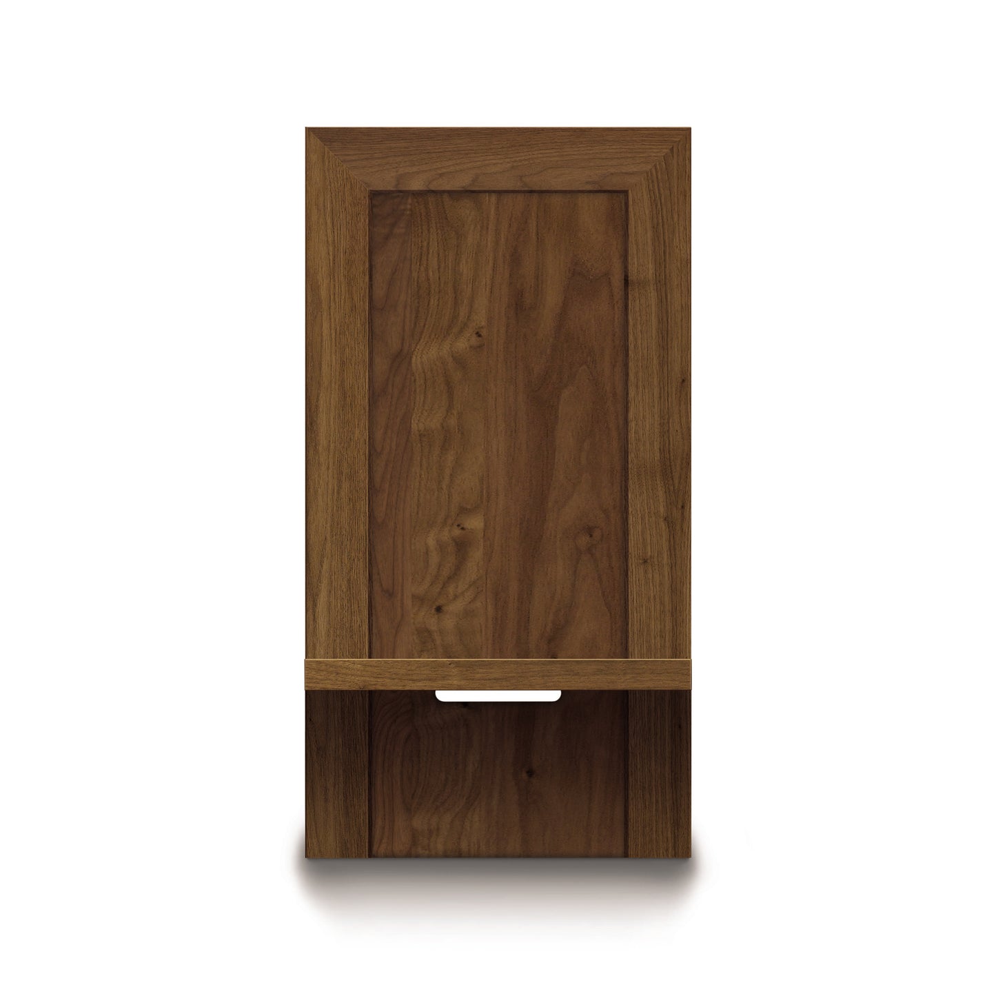 Nightstand from the Moduluxe Collection by Copeland Furniture, showcasing a minimalist handle and natural brown wood grain finish.