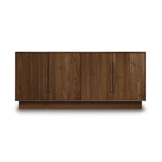 The Copeland Furniture Moduluxe 4-Door Dresser - 29" Series presents a stylish wooden sideboard featuring two doors and two drawers.