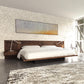 Moduluxe Platform Bed by Copeland Furniture with white bedding and a sustainably sourced wooden headboard.