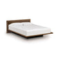 Modern Moduluxe Platform Bed with wooden panel headboard by Copeland Furniture.