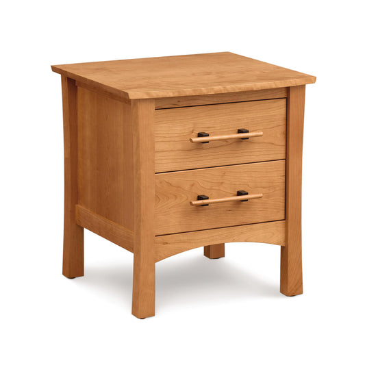 A luxury Monterey 2-Drawer Nightstand, handmade from solid wood by Copeland Furniture.