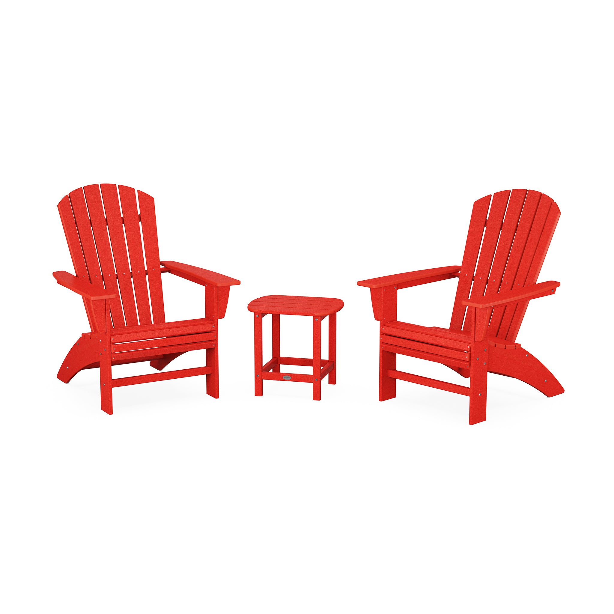 Nautical 3Piece Curveback Adirondack Set by POLYWOOD Vermont Woods Studios