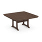 A POLYWOOD Nautical Trestle 59" Dining Table in a dark brown color with plank-style top and sturdy leg design, displayed on a plain white background.