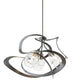 A handcrafted Nest Pendant with a black metal frame and glass shades by Hubbardton Forge lighting.