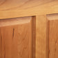 A close up of a sustainably harvested Lyndon Furniture New England Shaker Blanket Box cabinet door.