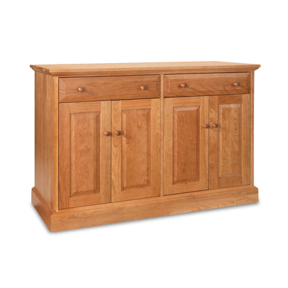 New England Shaker Buffet with two drawers, four cabinet doors, and round handles by Lyndon Furniture.