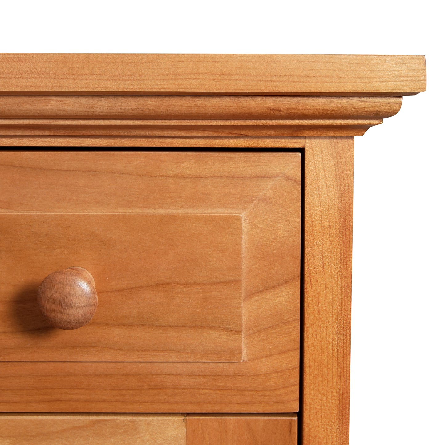 A close up of a Lyndon Furniture New England Shaker Buffet with a knob, perfect for dining room storage.