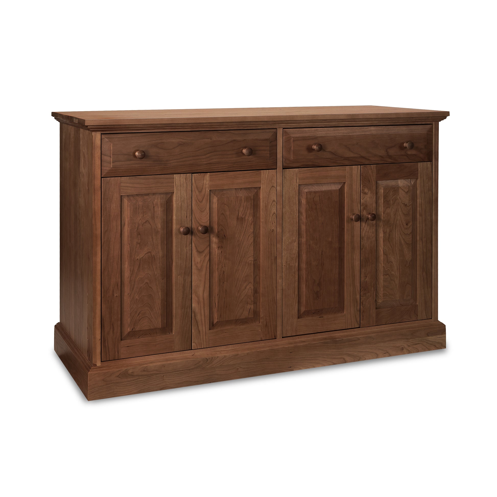 New England Shaker Buffet with 2 drawers and 4 round-handled doors, handcrafted by Vermont artisans.