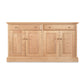 Custom handcrafted New England Shaker Buffet by Lyndon Furniture with two drawers and four cabinets in a natural finish.