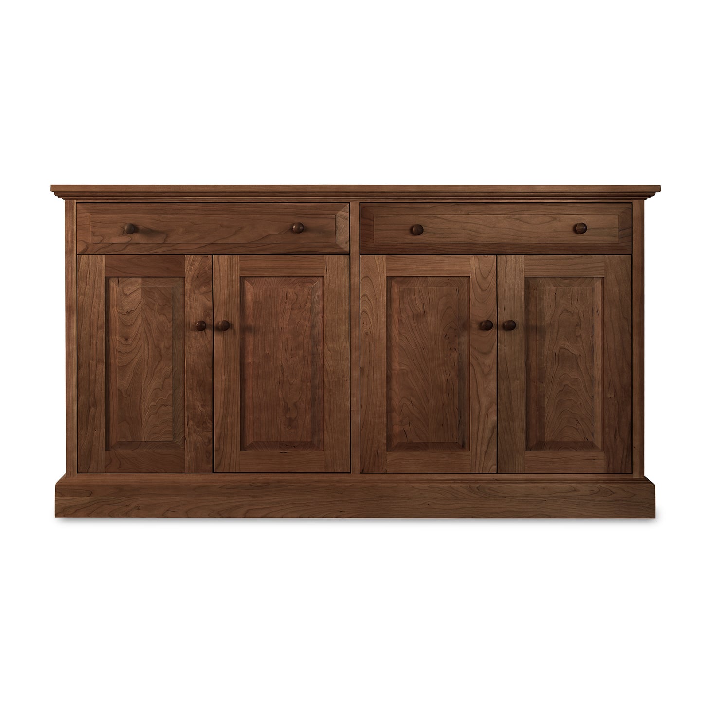 New England Shaker Buffet by Lyndon Furniture featuring 2 drawers, 4 doors, smooth finish, and round handles.