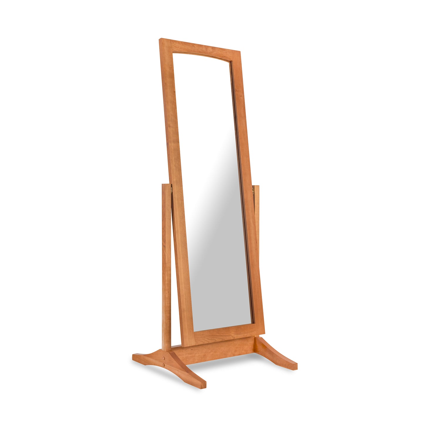 A New England Shaker Floor Mirror from the Lyndon Furniture Collection, showcased on a white background.