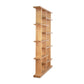 Tall, modern wooden bookcase with asymmetrical design crafted from sustainable woods by Lyndon Furniture.