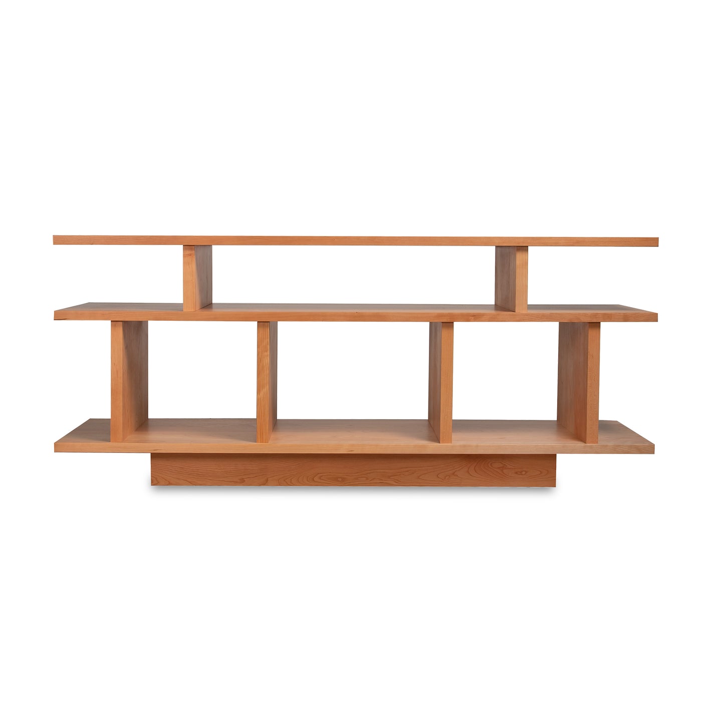 Lyndon Furniture New York Contemporary TV Stand #1 with three open shelves for media storage, crafted in America from quality wood.