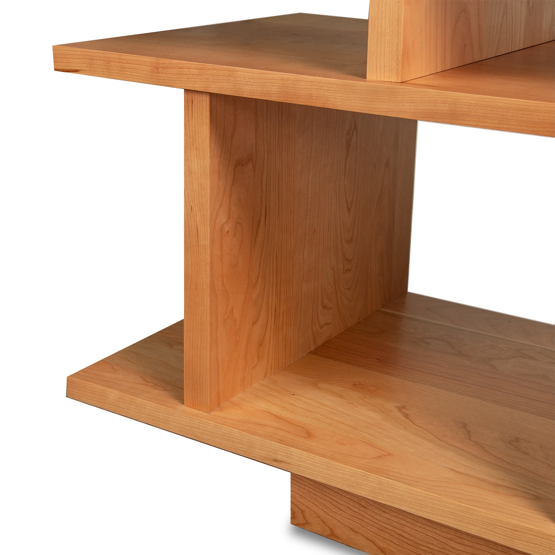 Lyndon Furniture New York Contemporary TV Stand #1 features cherry wood grain and modern horizontal/vertical panels, handcrafted in Vermont.