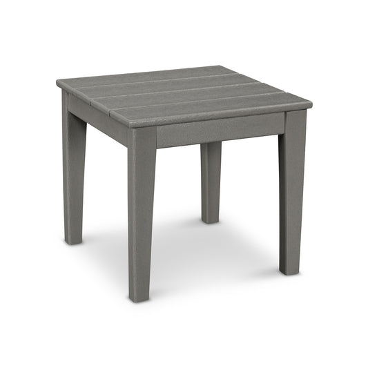 Gray POLYWOOD Newport 18" End Table with recycled plastic lumber and four sturdy legs.
