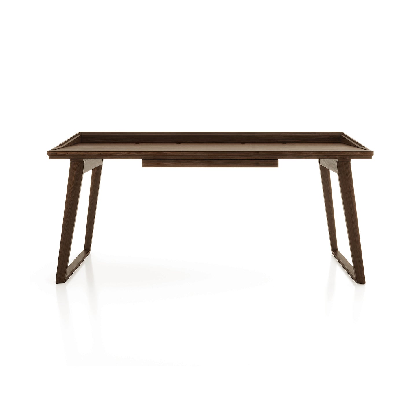 Odin Desk by Copeland Furniture in solid wood with angled legs and central drawer, showcasing American craftsmanship and modern design.