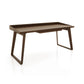 Copeland Furniture Odin Desk features solid wood construction, angled legs, and a raised border for a sleek, modern American-made design.