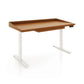 Odin Sit-Stand Desk by Copeland Furniture with sleek white metal legs and right-side digital control panel, American made for ergonomic workspace.
