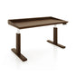 Odin Sit-Stand Desk by Copeland Furniture with a natural wood top, sleek white metal legs, and height adjustable design, expertly crafted in the USA.