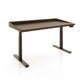 Odin Sit-Stand Desk by Copeland Furniture in dark brown hardwood with adjustable metal legs and right-side keypad, handcrafted in Vermont.