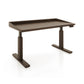 Odin Sit-Stand Desk by Copeland Furniture with a brown wood top, sturdy metal legs, and digital height control panel. American made quality craftsmanship.