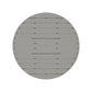 Round, flat, gray POLYWOOD® Outdoor 48" Round Bar Table surface featuring uniformly arranged elongated slots, likely made of metal, with a central circular depression; viewed directly from above.