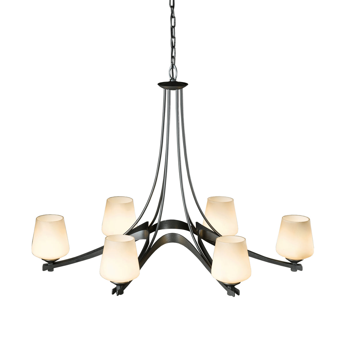 Oval Ribbon 6-Arm Chandelier by Hubbardton Forge | Vermont Woods Studios