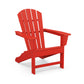 Red POLYWOOD Palm Coast Adirondack Chair featuring a slatted back and wide armrests, perfect for outdoor relaxation.