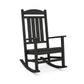 A black POLYWOOD Presidential Outdoor Rocking Chair isolated on a white background.