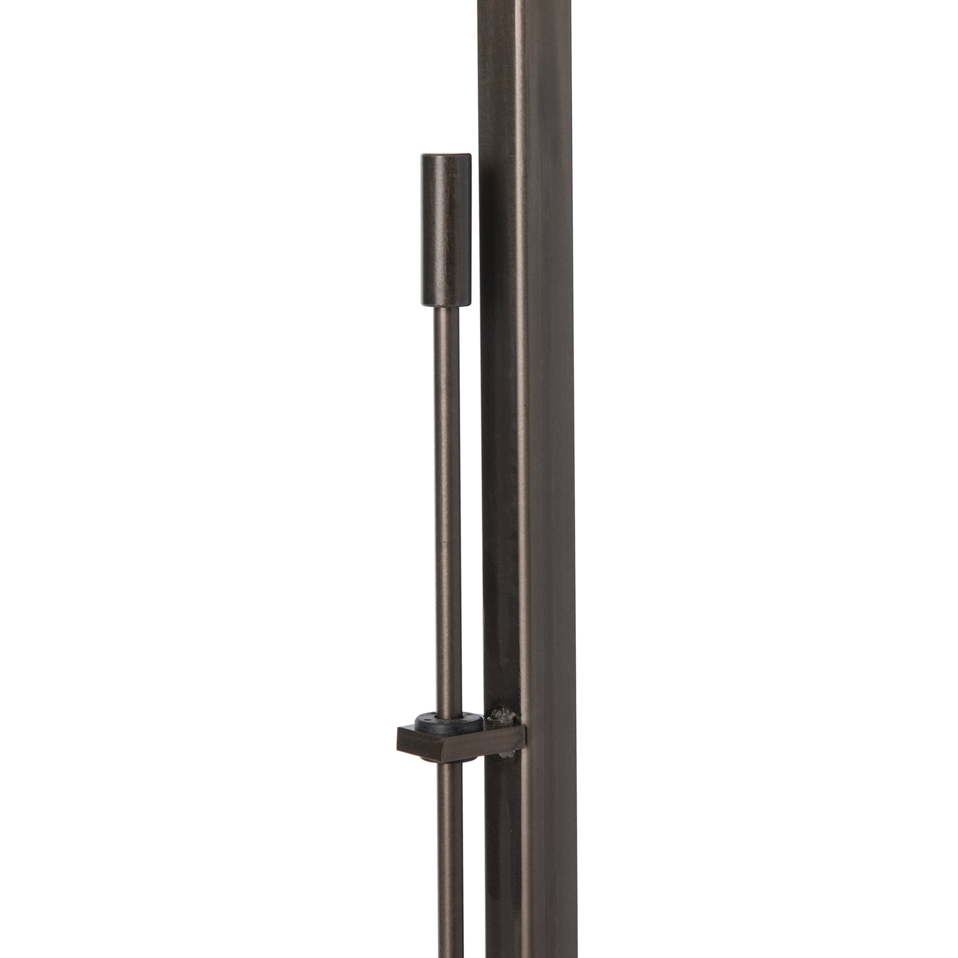 Quill Torchiere floor lamp by Hubbardton Forge, showcasing its distinctive vertical rod and base design, floor model.
