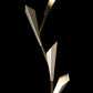Quill Torchiere Floor Lamp by Hubbardton Forge with three distinctive angular metallic shades, showcasing elegant modern craftsmanship.