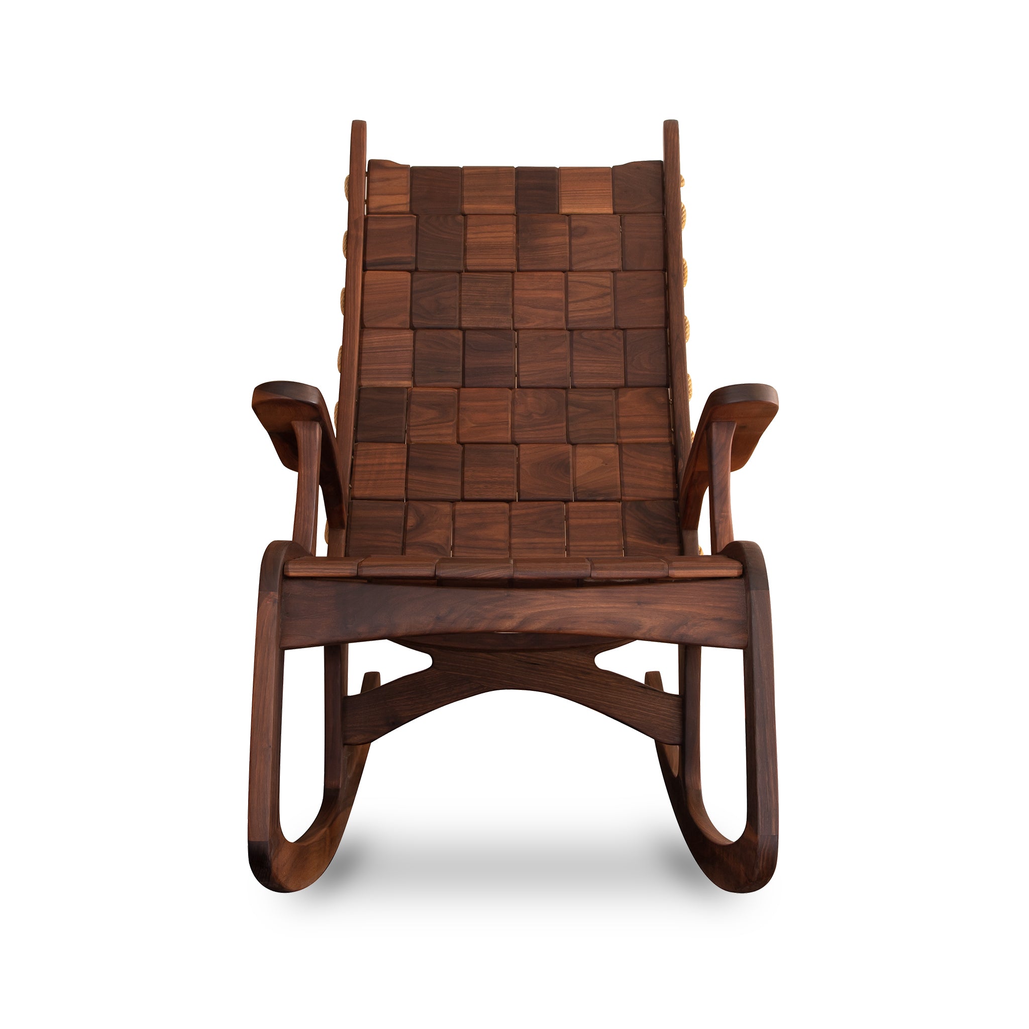 Quilted Vermont Walnut Rocking Chair by Vermont Folk Rocker