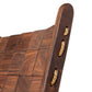 Quilted Vermont Walnut Rocking Chair by Vermont Folk Rocker, showcasing a unique checkered pattern and intricate rope detailing.