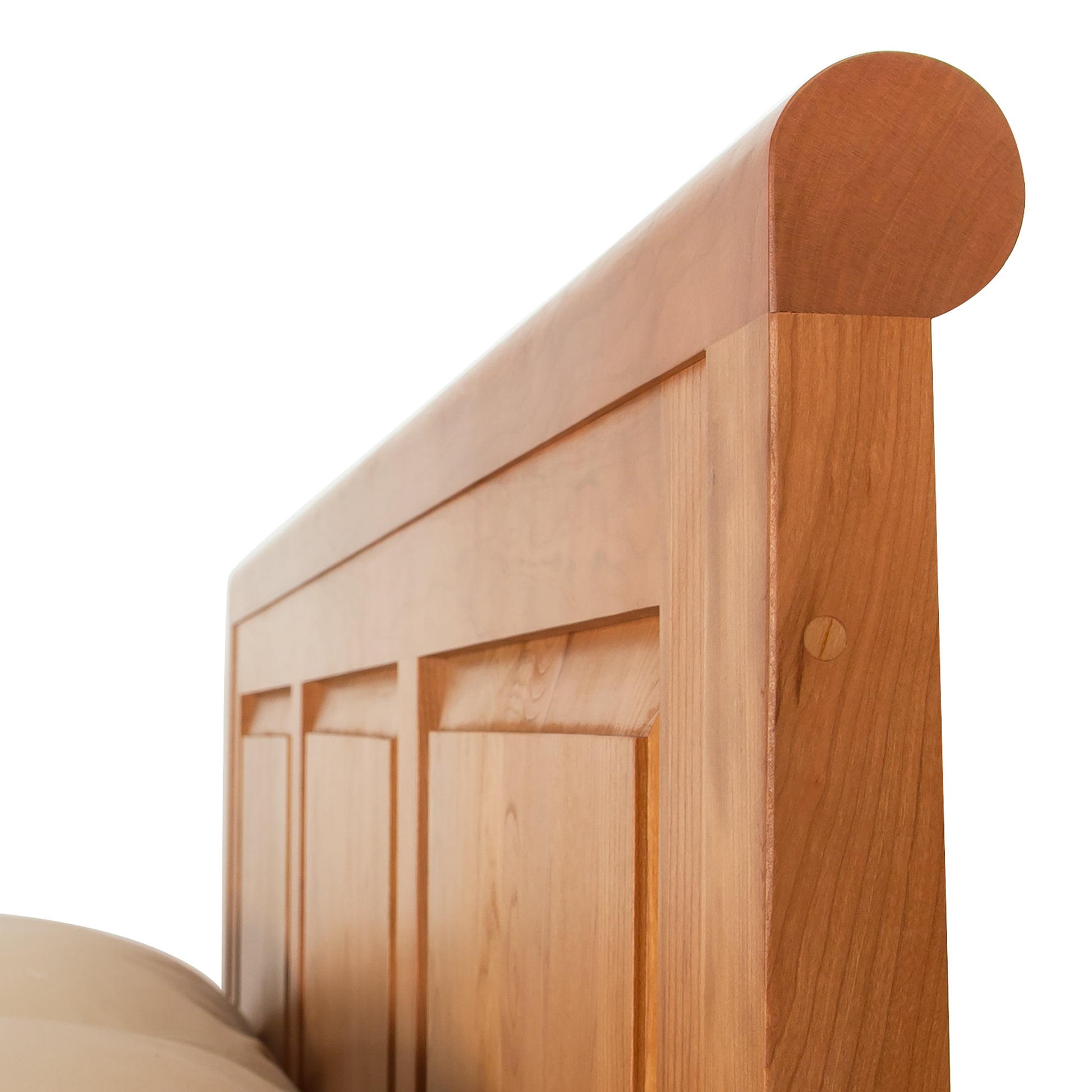 Lyndon Furniture Raised Panel Carriage High Footboard Bed with detailed solid hardwood grain and heirloom craftsmanship.