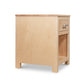 Vermont Woods Studios Rockingham 1-Drawer Enclosed Shelf Nightstand shown beside the matching Platform Bed, handcrafted from solid wood in the USA.