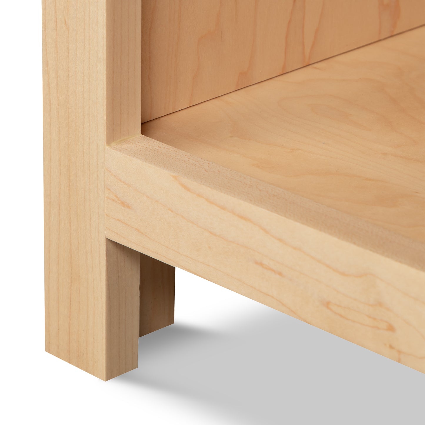 Rockingham 1-Drawer Enclosed Shelf Nightstand by Vermont Woods Studios, showcasing American craftsmanship with clean lines and rich wood grain.