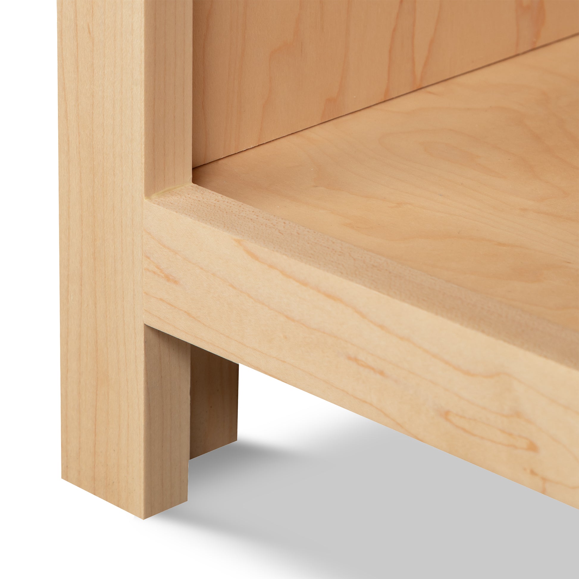 Rockingham 1-Drawer Enclosed Shelf Nightstand by Vermont Woods Studios, showcasing American craftsmanship with clean lines and rich wood grain.