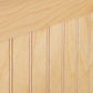 Rockingham Bed by Vermont Woods Studios, showcasing light wood panels with vertical grooves and distinctive diagonal top seam.