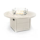 Enhance your outdoor ambiance with this sleek POLYWOOD Round 48" Fire Pit Table featuring a stylish glass top.