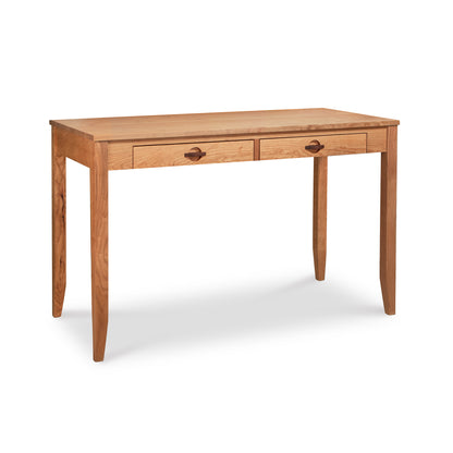 A Ryegate Writing Desk with solid wood construction and two drawers, made by Maple Corner Woodworks.