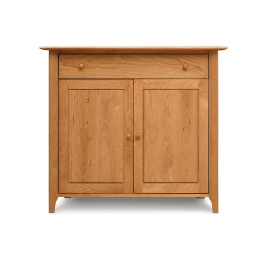 Luxury buffet: Copeland Furniture's Sarah 1-Drawer, 2-Door Buffet, isolated on a white background.