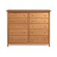 Sarah 10-Drawer Dresser by Copeland Furniture with eco-friendly wood and Shaker-style design featuring round knobs.