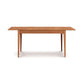 Sarah Shaker Tapered Leg Extension Table by Copeland Furniture in cherry wood, featuring a classic shaker design and elegant tapered legs.