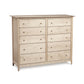 A Copeland Furniture handmade wooden Sarah 10-Drawer Dresser with drawers, featuring a shaker design, on a white background.