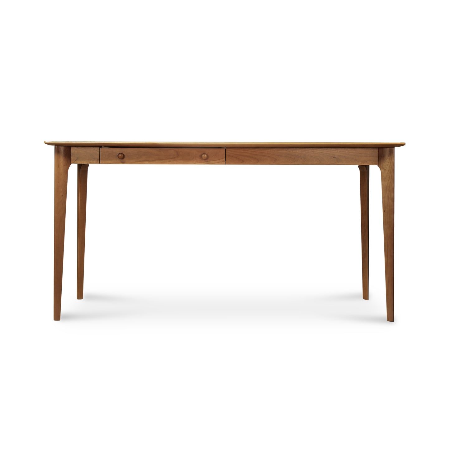 Sarah Return with Keyboard Tray by Copeland Furniture, an American made desk with two drawers and elegant tapered legs.